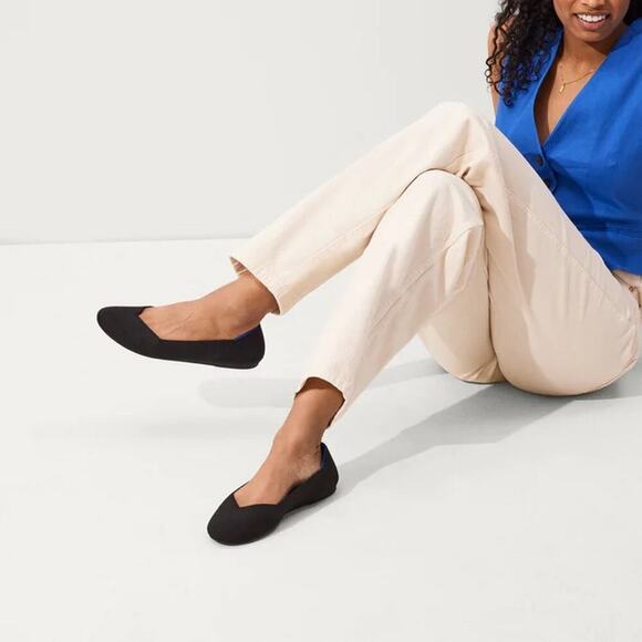Rothy’s Round Flat Bailarina in Black Women’s‎ Size 9 - Picture 1 of 8